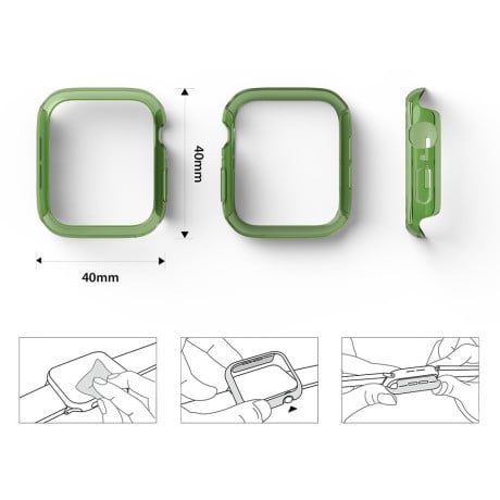 Протиударні накладки Ringke Slim 2x set для Apple Watch 6/5/4 40mm - прозорі