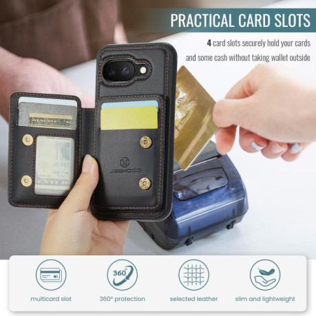 Чехол JEEHOOD J05 Business Magnetic Style RFID Leather для Google Pixel 9a - черный