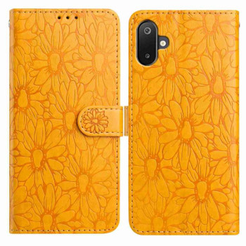 Чехол-книжка Daisy Embossed Leather для Samsung Galaxy M06 5G - желтый