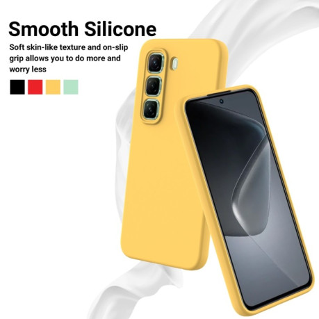 Силіконовий чехол Solid Color Liquid Silicone на Infinix Hot 50 Pro+ - жовтий