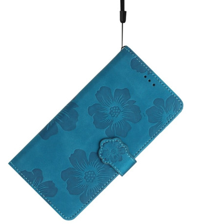 Чохол-книжка Flower Embossing Pattern для Xiaomi Redmi Note 14 4G - синій
