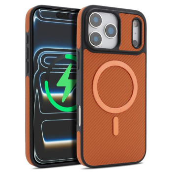 Карбоновий чохол Kalebol з MagSafe на iPhone 18 Pro Max — коричневий