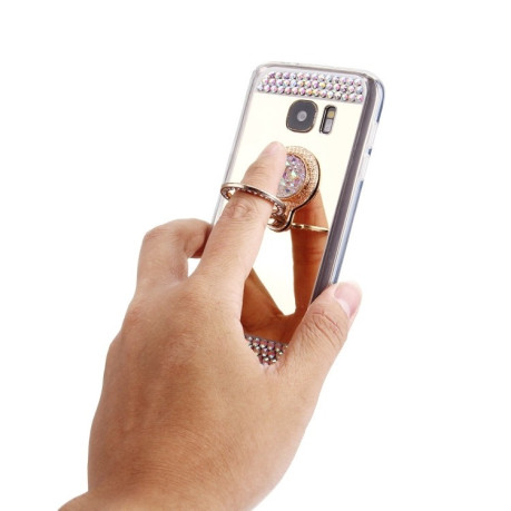 Дзеркальний чохол Diamond Encrustead Electroplating Mirror на Samsung Galaxy S7 Edge/G935 - золотий