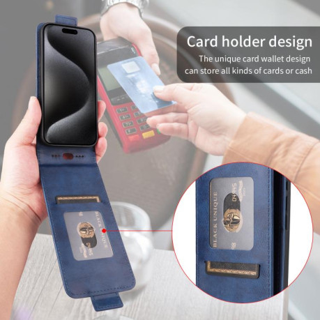 Чехол Magnetic Vertical Flip Leather для OnePlus 13T 5G - синий