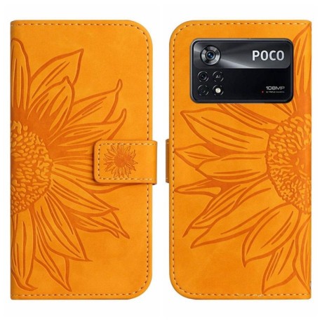 Чехол-книжка Skin Feel Sun Flower для Xiaomi Poco X4 Pro 5G - желтый