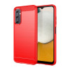 Противоударный чехол Brushed Texture Carbon Fiber на Samsung Galaxy A05s - красный