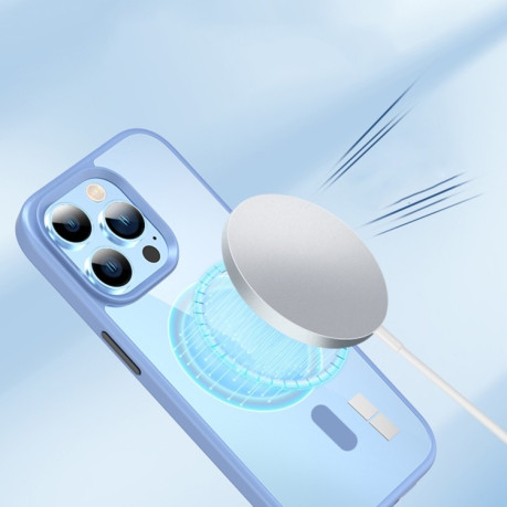 Противоударный чехол Crystal Clear Series (Magsafe) для  iPhone 14 Pro - фиолетовый