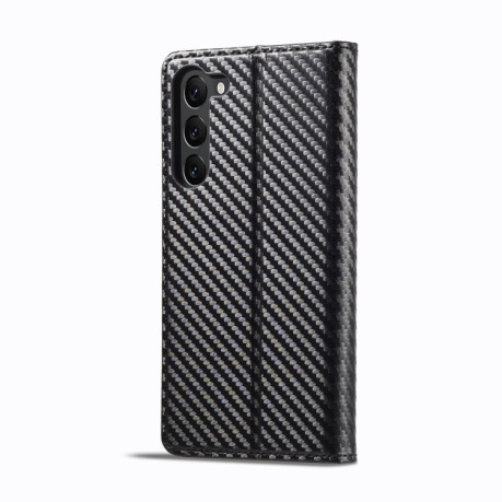 Чехол-книжка LCIMEEKE Carbon Fiber для Samsung Galaxy S25+ 5G - Black