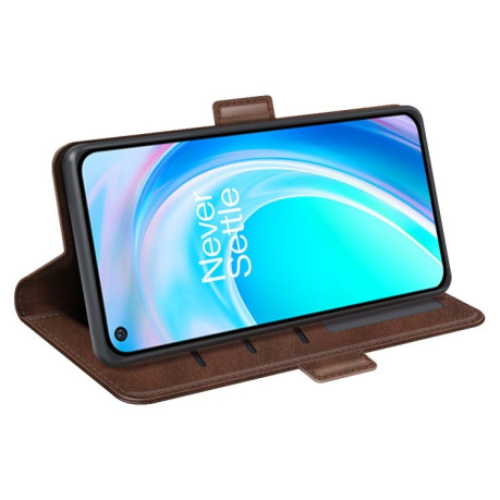 Чехол-книжка Dual-side Magnetic Buckle для OnePlus Nord CE 2 Lite - коричневый