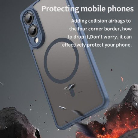 Протиударний чохол Fan Dun Series TPU Hybrid PC Frosted Magsafe для Samsung Galaxy S25 Edge 5G - синій
