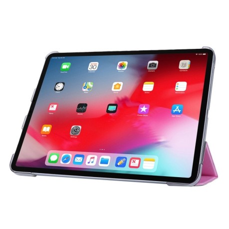 Чехол-книжка Silk Texture Three-fold на iPad Pro 12.9 (2021/2020) - розовый