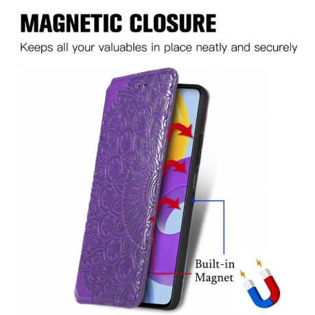 Чохол-книжка Blooming Mandala для Samsung Galaxy M52 5G - фіолетовий