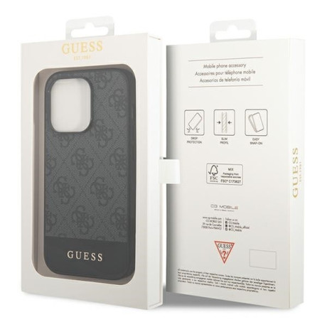 Оригінальний чохол Guess 4G Stripe Collection для iPhone 14 Pro Max - grey