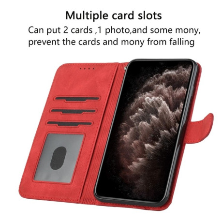 Чехол-книжка Cubic Skin Feel Flip Leather на Xiaomi Redmi Note 14 Pro+ 5G - красный