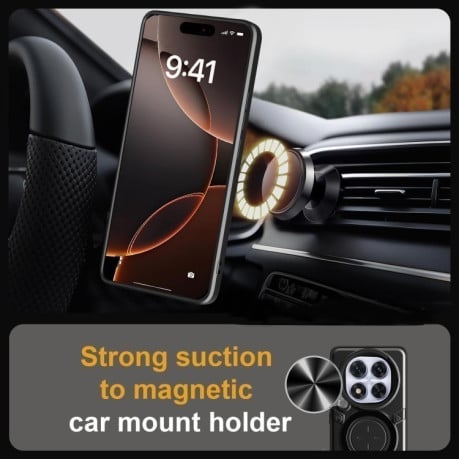 Чохол протиударний CD Texture Sliding Camshield Magnetic Holder на Xiaomi Redmi Note 14 Pro 5G/Poco X7 - червоний