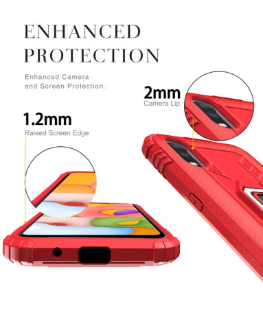 Противоударный чехол 360 Degree Rotating Ring Holder на Xiaomi Redmi 9A - красный