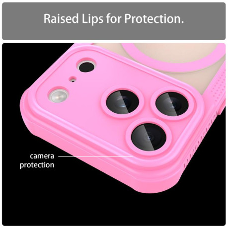 Противоударный чехол Armor Glaze MagSafe Magnetic для iPhone 17 Pro - розовый