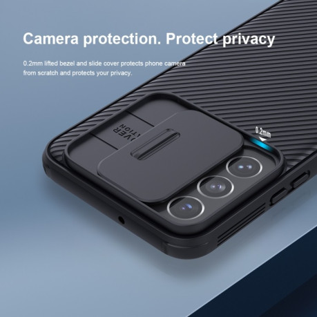 Противоударный чехол NILLKIN Black Mirror Series на Samsung Galaxy S22 Plus 5G - синий