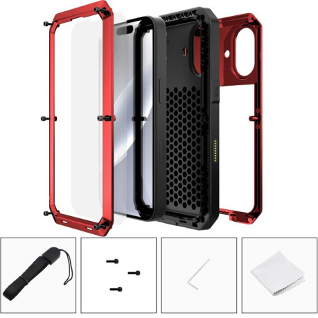 Противоударный чехол R-JUST Sliding для iPhone 17 - красный