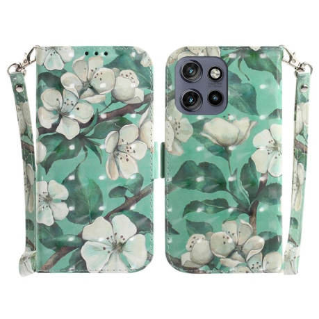 Чехол-книжка 3D Painting для Motorola Edge 50 Neo 5G Global - Flower