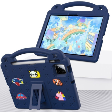 Противоударный чехол EVA Handle Kickstand Children для Xiaomi Pad 7 / 7 Pro 2024 - синий