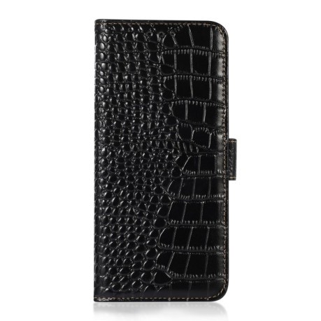 Шкіряний чохол-книжка Crocodile Top Layer для Samsung Galaxy A23 4G - чорний