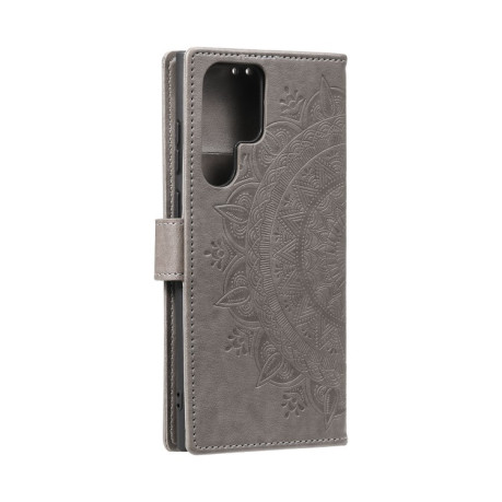 Чехол-книжка Totem Flower для Samsung Galaxy S22 Ultra 5G - серый