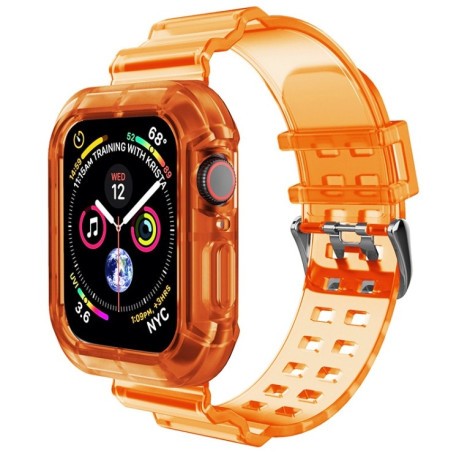 Спортивний ремінець Transparent для Apple Watch  45mm / 44mm / 42mm - помаранчевий