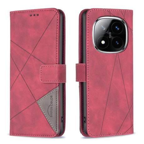 Чехол-книжка Rhombus Texture для Xiaomi  Redmi Note 14 Pro 4G - красный