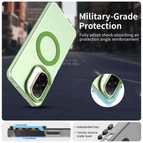 Противоударный чехол MagSafe Holder PC Hybrid для Xiaomi Redmi A5 4G 171.7mm / Xiaomi Poco C71 - зеленый