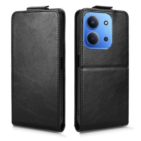 Флип-чехол Magnetic Vertical Flip Leather на Xiaomi Redmi 15C 5G / 4G EU 173mm / Poco C85 5G - черный