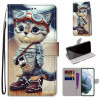 Чохол-книжка Coloured Drawing Cross Samsung Galaxy S22 Plus 5G - Leather Shoes Cat