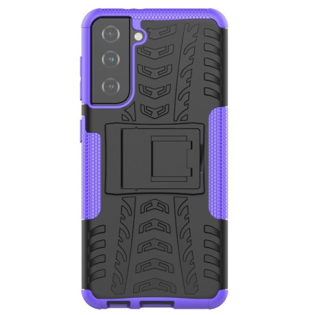 Противоударный чехол Tire Texture на Samsung Galaxy S21 - фиолетовый