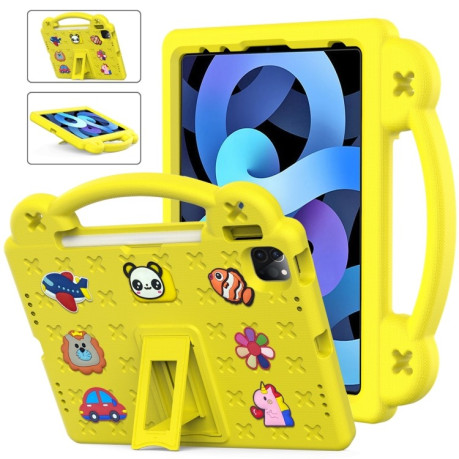 Противоударный чехол Handle Kickstand Children EVA для iPad 11(2025)/iPad 10.9 (2022) - желтый