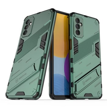 Противоударный чехол Punk Armor с подставкой на Samsung Galaxy M52 5G - зеленый