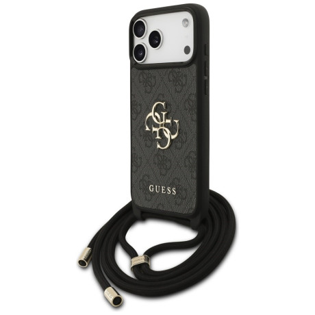 Оригинальный чехол Guess 4G Big Logo Cord Stap Crossbody на iPhone 17 Pro Max - Black