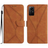 Чохол-книжка Stitching Embossed для Xiaomi Redmi Note 12S - коричневий