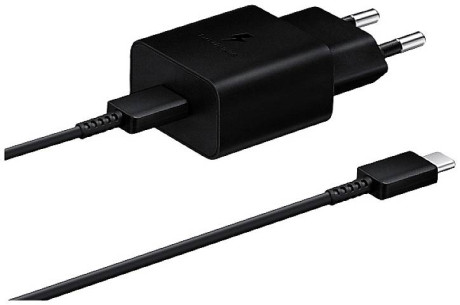 Оригінальний зарядний пристрій Samsung USB wall charger Type C 15W PD PD AFC + USB cable Type C - чорний