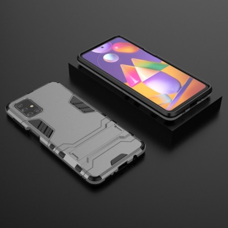 Противоударный чехол Invisible Holder на Samsung Galaxy M31s - серый
