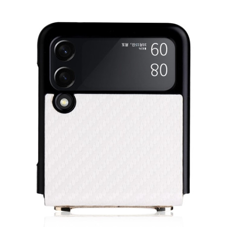 Противоударный чехол Carbon Fiber для Samsung Galaxy Z Flip3 5G - белый
