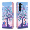 Чехол-книжка Colored Drawing Pattern для Samsung Galaxy S24+ 5G - Owl