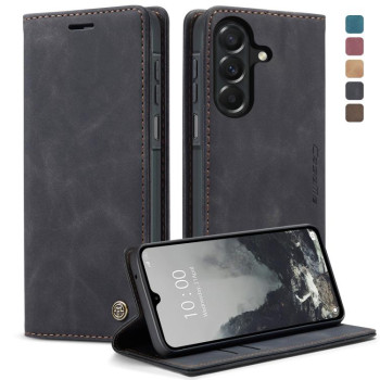 Чехол-книжка CaseMe-013 многофункциональный с кармашком на карт на Galaxy A27 5G — чёрный