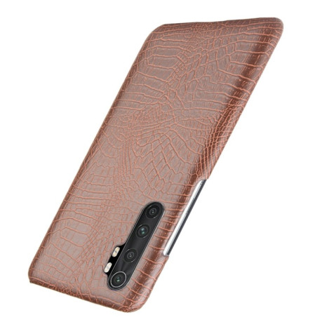 Ударопрочный чехол Crocodile Texture на Xiaomi Mi Note 10 Lite - коричневый