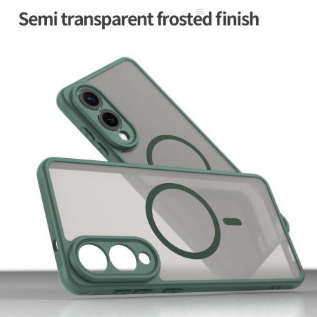 Протиударний чохол Fan Dun Series TPU Hybrid PC Frosted Magsafe для Samsung Galaxy S25 Edge 5G - зелений