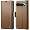Чехол-книжка CaseMe 023 Butterfly Buckle Litchi Texture RFID Anti-theft Leather для Google Pixel 9 Pro XL - коричневый