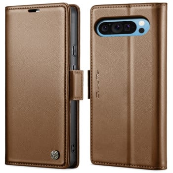 Чехол-книжка CaseMe 023 Butterfly Buckle Litchi Texture RFID Anti-theft Leather для Google Pixel 9 Pro XL - коричневый