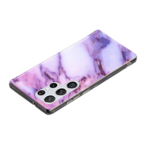 Чехол Marble Pattern Soft на Samsung Galaxy S22 Ultra 5G - фиолетовый