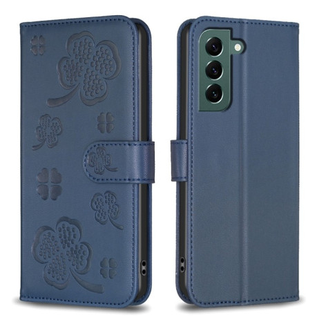 Чохол-книжка Four-leaf Clasp Embossed для Samsung Galaxy S24 FE 5G - синій