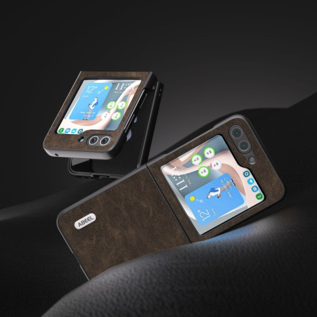 Противоударный чехол ABEEL Dream Litchi Texture для Samsung Galaxy Flip 5 - хаки