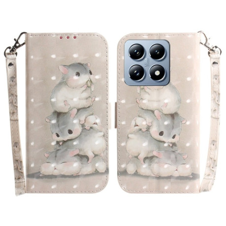 Чехол-книжка 3D Painting для Xiaomi 14T - Squirrels